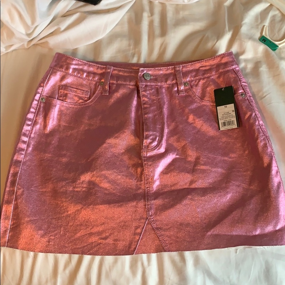 Metallic Pink mini skirt size 10